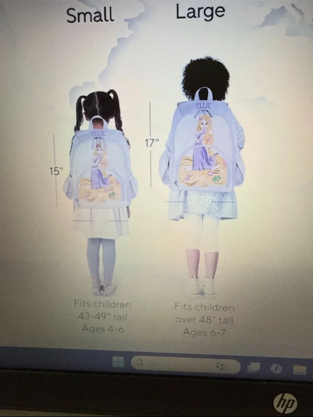 Pottery Barn Kids Lavender Rapunzel Embroidered Backpack
